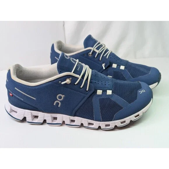 On Running Women’s Cloud Shoes Blue White Swiss Engineering US W10 - Picture 9 of 13